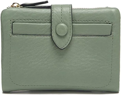 Vista 15 de Monedero para mujer, cartera de piel sintética, monedero para cambio, monedero, Albaricoque