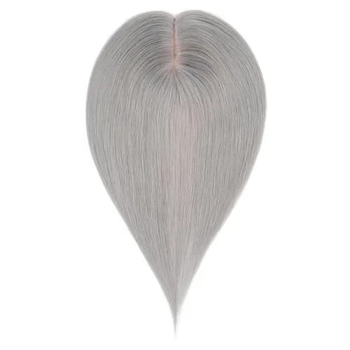 Vista 42 de Hairro Toppers de cabello humano 100% real para mujeres sin flequillo, postizos de cabello real con clip, base de seda transpirable para cubrir