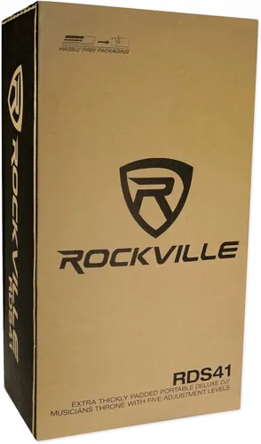Vista 10 de Rockville RDS42 - Silla de guitarra DJ portátil ajustable con respaldo acolchado Foldable Steel Frame, 12" Padded Seat, Footrest, 300 lb Capacity