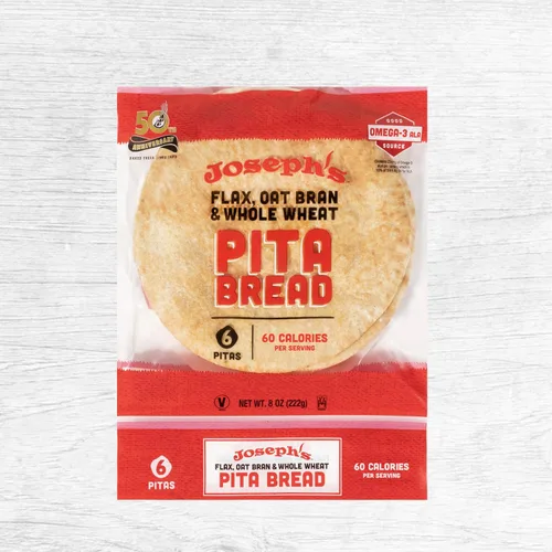 Vista 5 de Pita de lino 3 paquetes - Joseph's Pan de pita económico de 3 paquetes, avena con salvado de lino y trigo integral, 7g de carbohidratos por porción