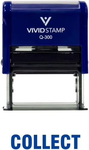 Vista 12 de Collect Self Inking Rubber Stamp (Black Ink) - Medium 2 Pack Negro