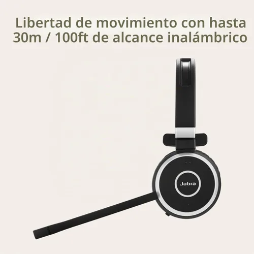 Vista 7 de Jabra Evolve 65 SE - Auriculares inalámbricos mono - Auriculares Bluetooth con micrófono de cancelación de ruido, batería de larga duración