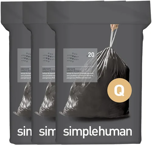 Vista 40 de simplehuman Forro para bote de basura de ajuste personalizado, 45 litros/12 galones, 20 unidades (paquete de 2)