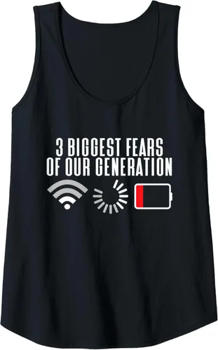 Vista 8 de Camiseta sin mangas con los 3 mayores miedos de nuestra generación, Negro, S
