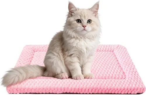 Vista 19 de Tapete de cama para perro, almohadilla reversible para jaula de perro con alfombrilla lavable y espuma suave, cama plana para mascotas para perros