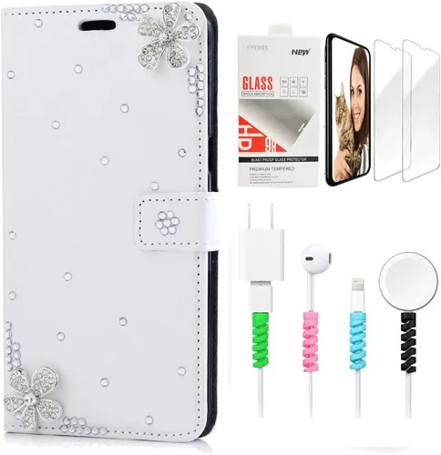 Vista 10 de Bling SSBLDwSPCPSeries-15 - Funda de piel con tapa y protector de pantalla y cable