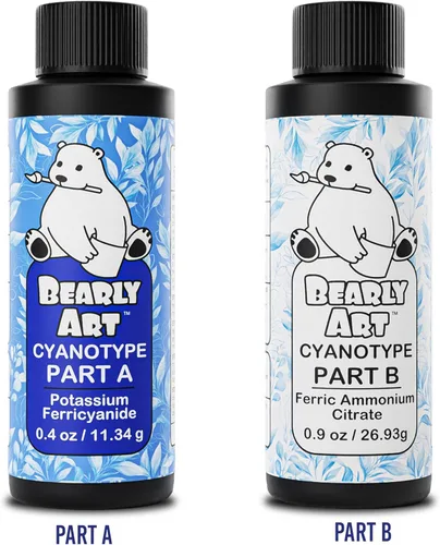 Vista 2 de Bearly Art Cyanotype Kit - Sun - Juego de impresión solar para impresión fotográfica en papel y tela - Sensibilizador de 2 partes - Archivo - Crea
