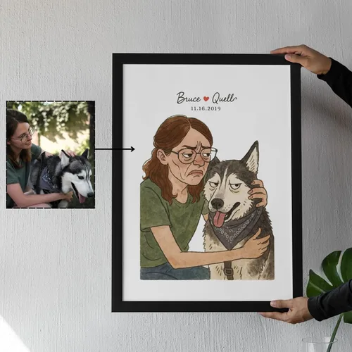 Vista 15 de Giantbighands Póster Personalizado de Perro en Lienzo Decorativo con Foto - Regalos Personalizados Para Amantes de Mascotas, Lienzo Conmemorativo