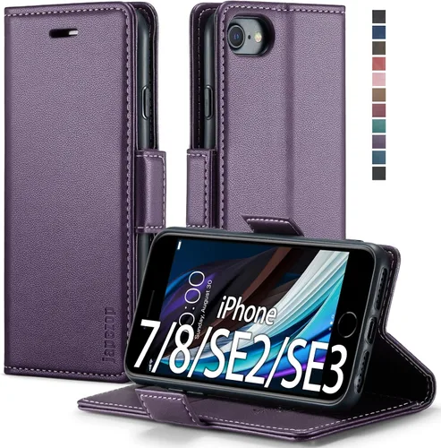 Vista 32 de japezop Funda tipo cartera compatible con iPhone Xs/iPhone X con tarjetero y bloqueo RFID, funda de cuero suave con soporte magnético y funda Negro