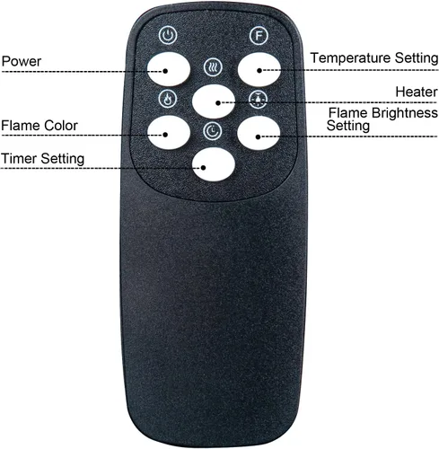 Vista 4 de Mando a distancia de repuesto para DecExpert IF-1330TCL IF-1340TCL IF-1350TCL y GMHome IF-1370G IF-1380G 20060BK 20060WH Calentador de chimenea