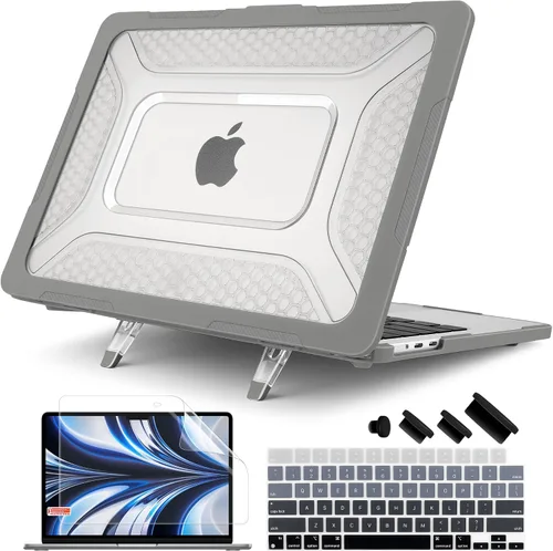 Vista 11 de Batianda HexArmor - Funda para MacBook Air de 15 pulgadas 2023-2026, gris X-caqui