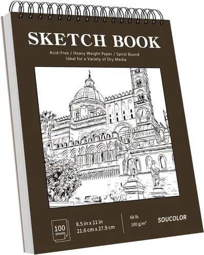 Vista 12 de Soucolor Suministros Escolares Cuaderno de bocetos de 9 x 12 pulgadas para profesor y estudiante de secundaria, paquete de 1 cuaderno de bocetos