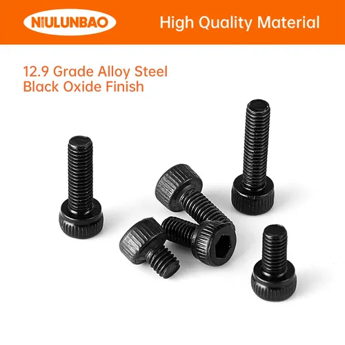Vista 4 de Tornillos de cabeza hexagonal M3 x 4 mm, 6 mm, 8 mm, 10 mm, 12 mm, pernos de acero de aleación de grado 12.9, acabado de óxido negro, unidad