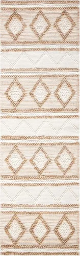 Vista 3 de SAFAVIEH Natural Fiber Collection NF866A - Alfombra de pasillo de 2 pies 6 pulgadas x 6 pies, beige y marfil, hecha a mano marroquí bohemio tribal