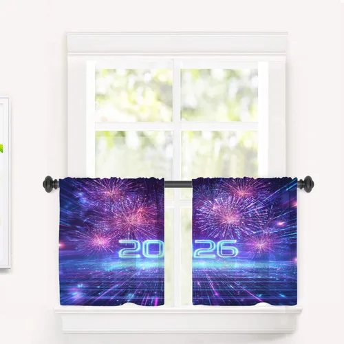 Vista 65 de Cortinas opacas de poliéster multicapa para ventanas de padre e hijo, 2 unidades, 26 x 24 pulgadas