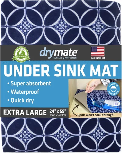 Vista 15 de Tapete Premium Drymate para Debajo del Fregadero, Tapetes Impermeables de Protección para Gabinetes de Cocina y Baño, Forros Absorbentes