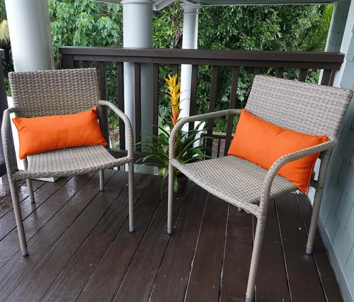 Vista 120 de Funda de almohada lumbar de tela de poliéster para interiores y exteriores, impermeable, rectangular, para todo tipo de clima, para muebles