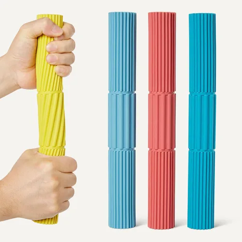 Vista 6 de Amazon Basics Juego de 4 barras de resistencia flexibles, barras de ejercicio para fortalecimiento de muñeca y antebrazo para entrenamiento físico