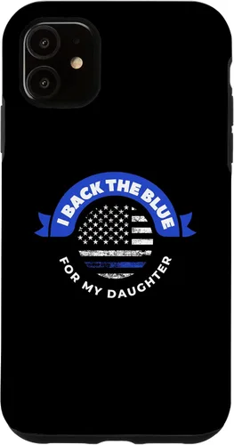 Vista 6 de Funda para iPhone 12 mini I Back The Blue For My Daughter Police Parents