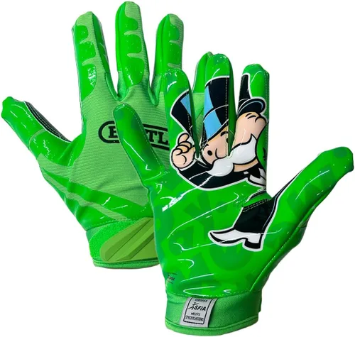 Vista 40 de Battle Sports - Guantes de fútbol americano para receptor abierto con dorso de mano, ultraadherentes y con agarre, antideslizantes, para adultos