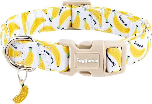 Vista 11 de Faygarsle - Collar de algodón para perros, collar de diseñador para hembras, tamaños pequeños, medianos y grande, diseño de flores con dijes de Beige