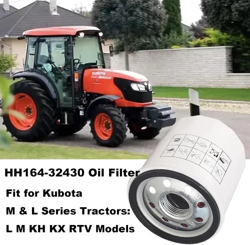Vista 3 de HH150-32430 Filtros de aceite para Kubota D722 D902 WG750 WG752 WG972 Grasshopper 321D 325 325D 329 432 721 721D 725 729 932 Tractores Reemplazar
