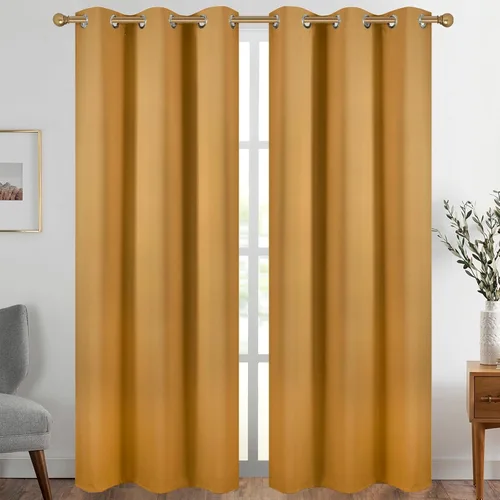 Vista 94 de Diraysid Cortinas opacas beige con ojales para dormitorio, con aislamiento térmico, cortinas de oscurecimiento de habitación, 38 x 54 pulgadas, 2