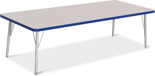 Vista 46 de Berries Mesa rectangular para actividades, altura E, Gris/Negro/Negro, 1