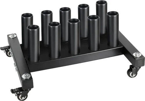 Vista 10 de EVERYMATE Vertical Barbell Rack - Heavy-Duty Steel Organizer, Barbell Holder Floor Stand, Fits 2" Olympic Bars with Scratch-Resistant Inserts