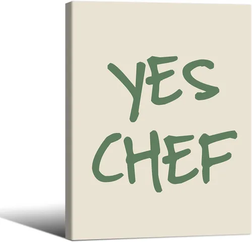 Vista 21 de Haitunone Póster verde con cita de chef con cita de cocina, arte de pared, minimalista, moderno, de mediados de siglo, impresiones para cocina