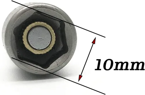 Vista 2 de XMHF Adaptador de broca de tuerca de 0.394 in, extensión de vástago hexagonal, broca hexagonal magnética, 10 unidades (paquete de 3)