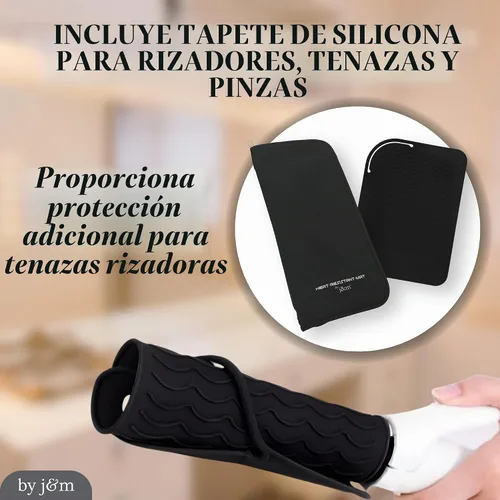Vista 2 de j&m - Plancha de silicona para alisar el cabello, con alfombrilla a prueba de calor para rizar, varitas, planchas, se adapta a ghd, BaByliss