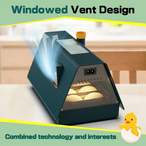 Vista 7 de HOWOOIUA - Incubadora automática de 10 huevos para incubar pollos con intervalo de giro de huevos, se puede configurar con pantalla digital e