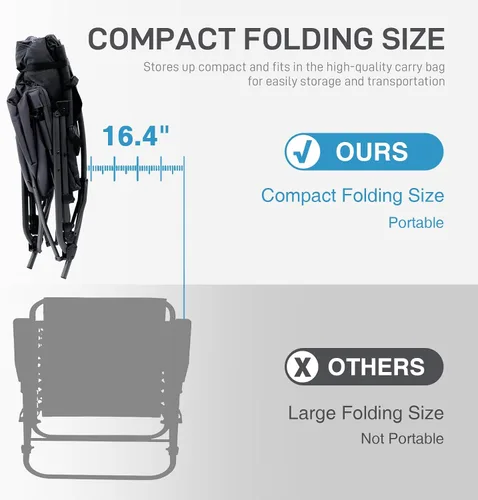 Vista 5 de EVER ADVANCED Silla de Camping Mecedora Plegable de Gran Tamaño, Sillas Mecedoras Portátiles Acolchadas para Patio, Césped y Exteriores, Sillón