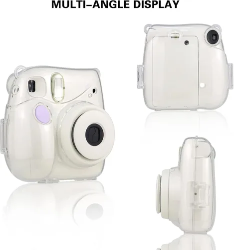 Vista 4 de Rieibi Funda para cámara instantánea Fujifilm Mini 7+, funda protectora de PP con correa de hombro extraíble