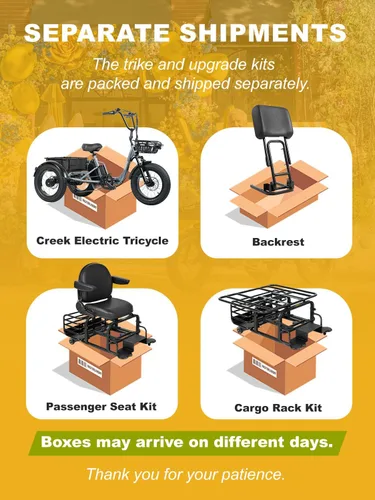 Vista 9 de Folding Electric Tricycle for Adults 2 Seater, 20MPH 100 Miles 4" Wide Fat Tire Electric Trike, 3 Wheel Electric Bike 1200W, 48V 20AH Battery