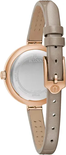 Vista 3 de Bulova Ladies Rhapsody Quartz Diamond Leather Strap Watch