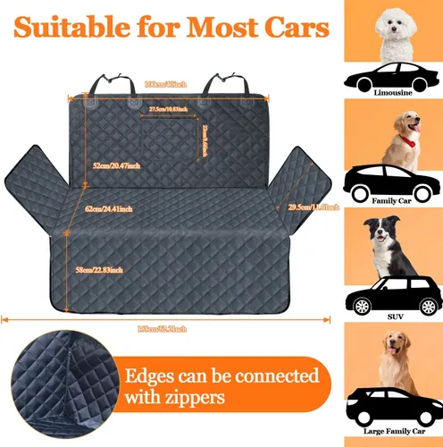 Vista 2 de Forro de carga para SUV para perros, funda de asiento de automóvil para mascotas, cubierta de carga impermeable, tapete para asiento de perro