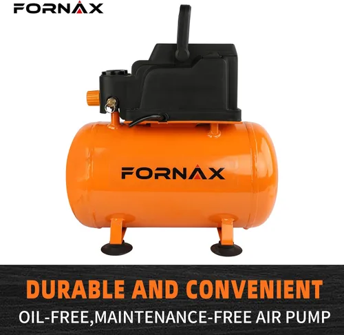 Vista 2 de FORNAX Compresor de aire portátil de 3 galones, compresor de aire para perritos calientes de 110 PSI, sin aceite
