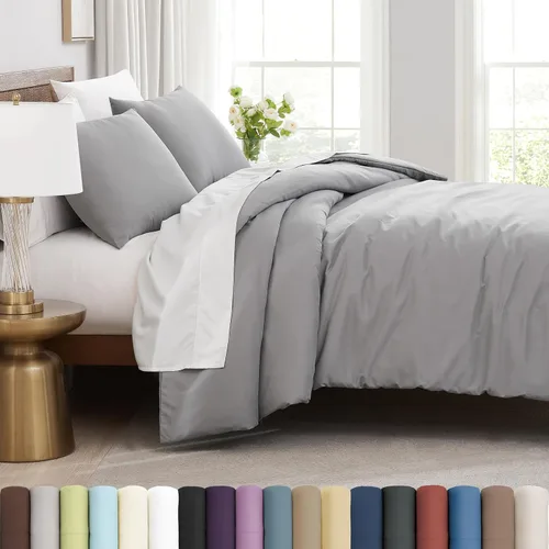Vista 26 de Southshore Fine Living, Inc. Juego de funda de edredón tamaño extra grande individual/XL, ropa de cama de microfibra cepillada premium de fácil