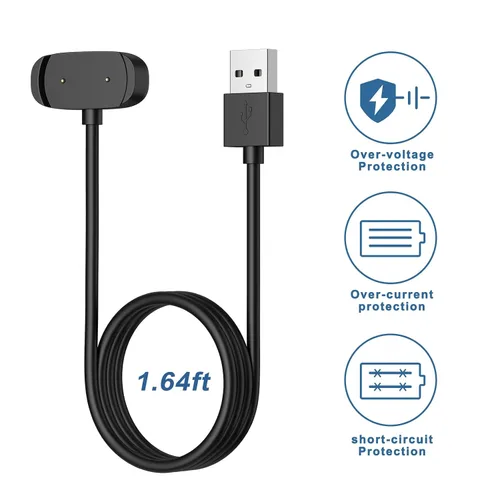 Vista 3 de AK Cargador USB A compatible con Amazfit Bip 5/3/3 Pro/Bip U, GTS 4 2 Mini / 2e, GTR 2 Mini / 2e, Amazfit T-Rex Pro, Active, cable de carga