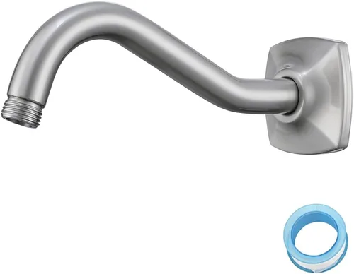 Vista 9 de SWHYGER - Extensión de brazo de ducha en ángulo de 8 pulgadas con brida, repuesto de brazo de regadera curvado de acero inoxidable SWHYGER dorado