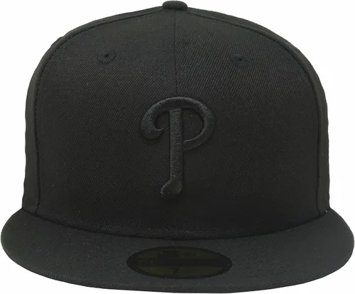 Vista 2 de New Era 59Fifty Hat Philadelphia Phillies Gorra ajustada negra sobre negro 11591117