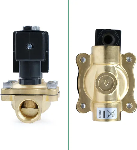 Vista 4 de U.S. Solid Válvula solenoide de latón de 1/2" - 12V DC, normalmente cerrada, válvula eléctrica de 10 bar para agua, aire, diésel