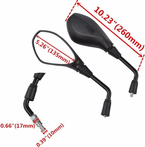 Vista 5 de Espejos laterales retrovisores para motocicleta de 0.394 in compatibles con BMW F 800 GS R 1200 GS R NineT S 1000 XR