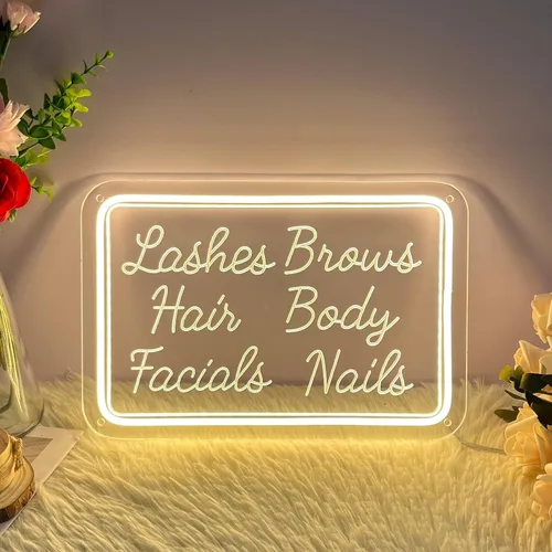 Vista 7 de Letrero de neón para sala de belleza para spa, sala de belleza, cejas de uñas, estudio de salón LED, decoración de arte de pared para tiendas