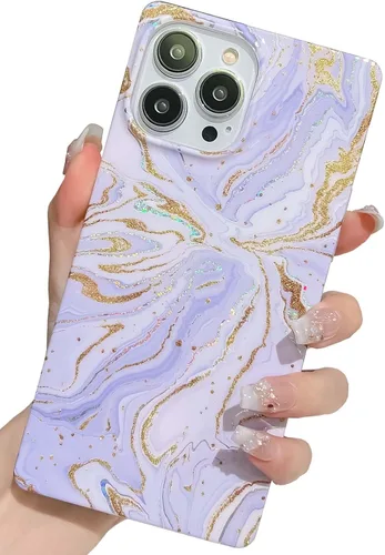 Vista 11 de Elegante Funda con Concha de Madre Perla para Niña Compatible con iPhone 14 de 6.1 Pulgadas, Funda Rectángulo con Borde, Elegante y delgada