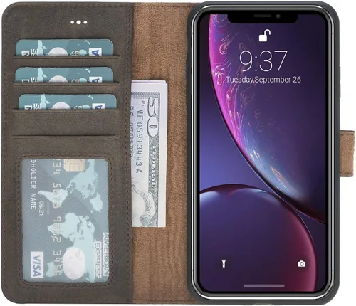 Vista 25 de HARDISTON Compatible con iPhone 7 Plus / 8 Plus Funda Cartera, Hecha a Mano de Cuero Genuino, Funda Magnética Desmontable con Tapa Abatible