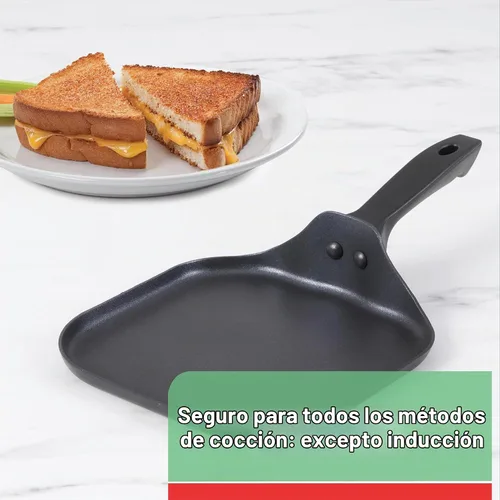 Vista 3 de T-fal B36314 Specialty miniparrilla para queso, antiadherente, utensilios de cocina, 6.5", negro