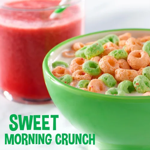 Vista 4 de Kellogg’s Apple Jacks - Cereales fríos para el desayuno en tazas, 8 vitaminas y minerales, bocadillos para niños, sabor original